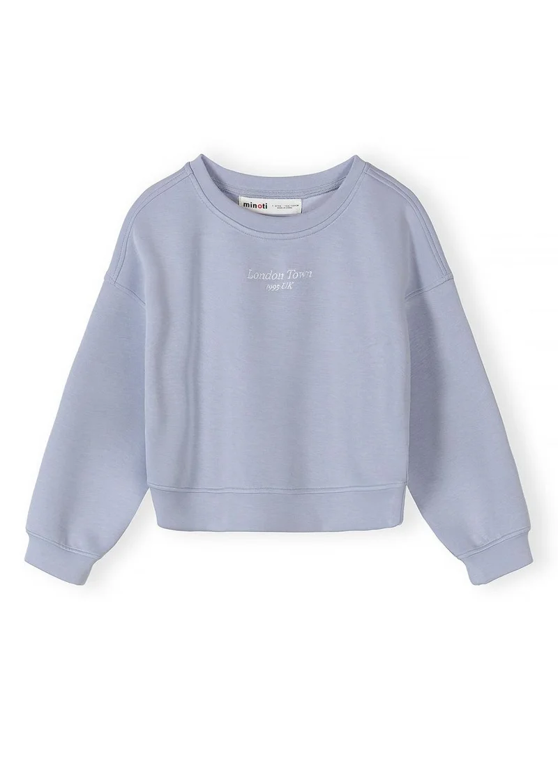 MINOTI Girls long sleeve blue sweatshirt viscose blend